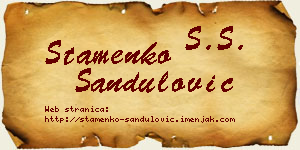 Stamenko Sandulović vizit kartica